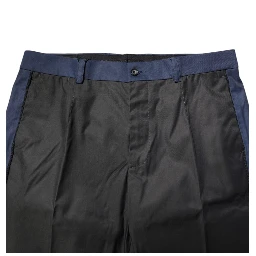 Gray Blue Cotton 3/4 Chinos Crop Trouser Pants