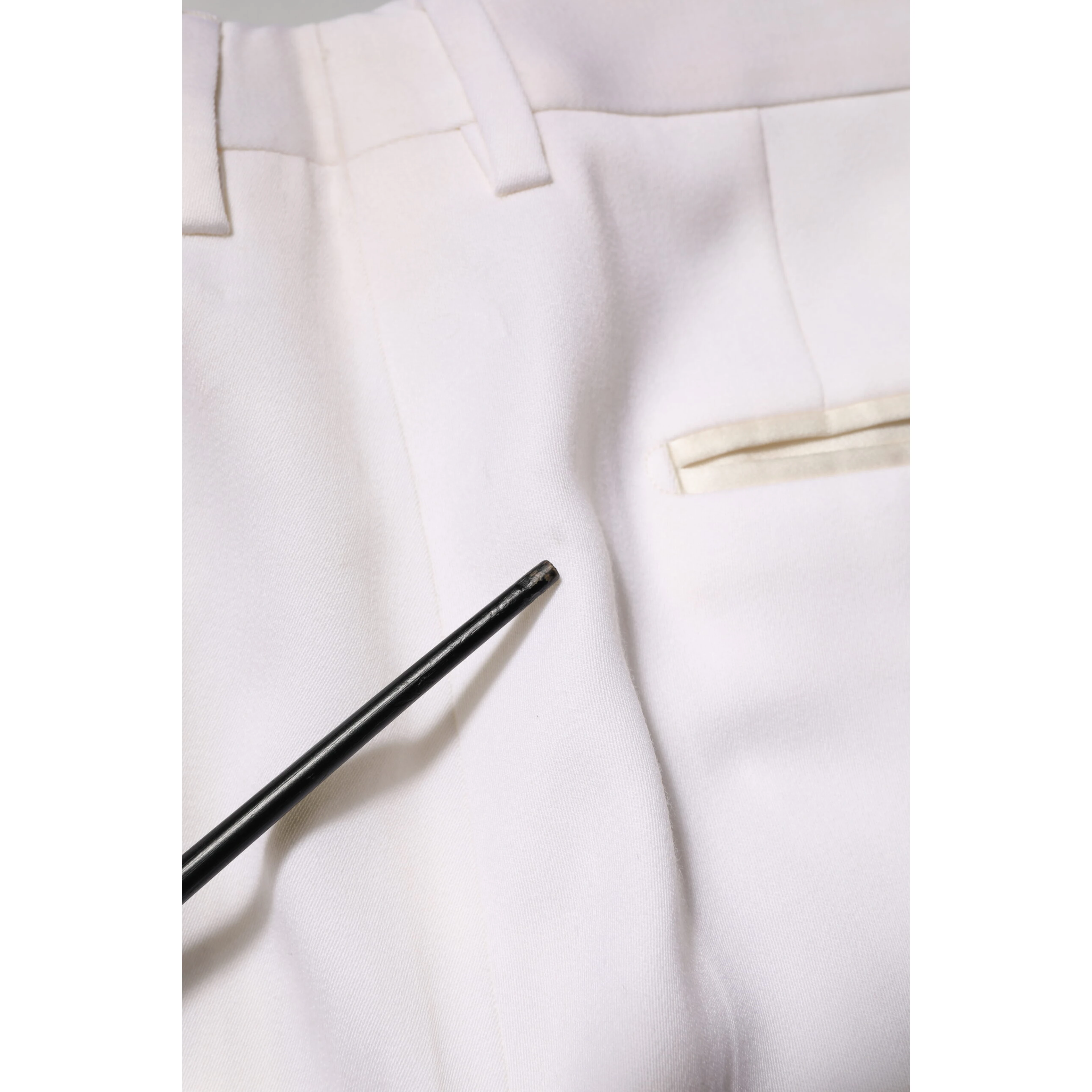 White Polyester Tapered Formal Trouser Pants