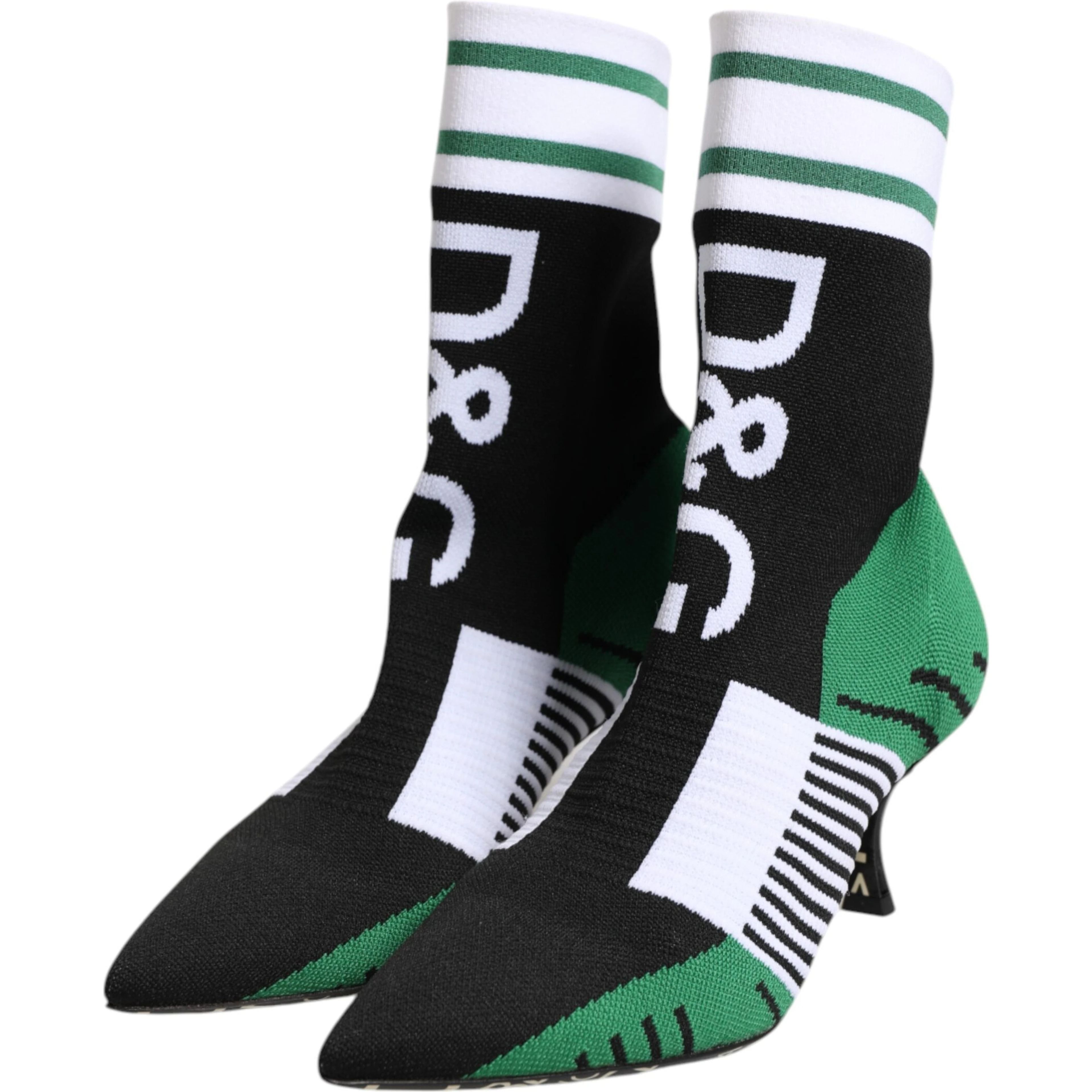 Green Stretch Sock Style Ankle Boots Shoes