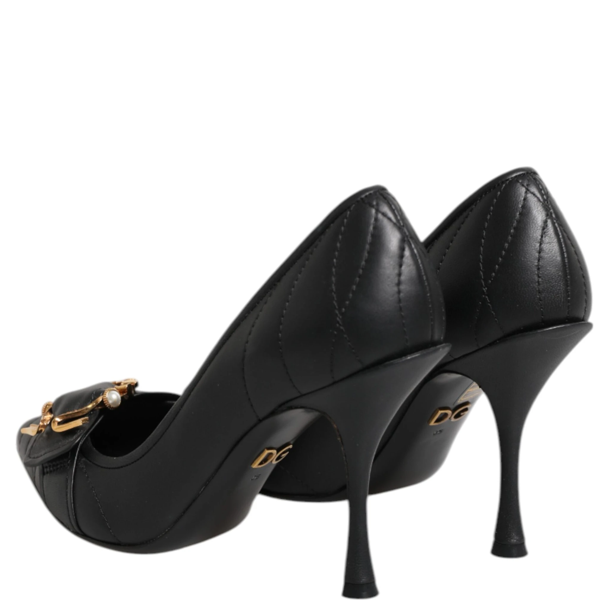 Black Devotion Leather Heels Pumps Shoes