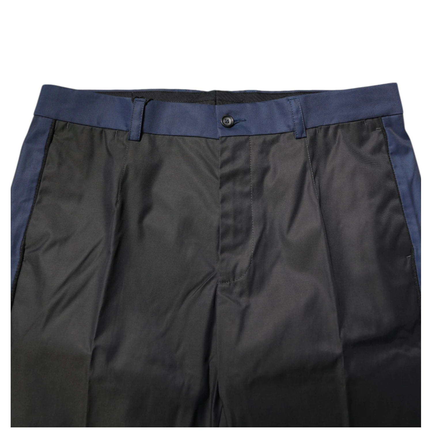 Gray Blue Cotton 3/4 Chinos Crop Trouser Pants