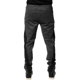 Gray Black Wool Blend Jogger Sweatpants  Pants
