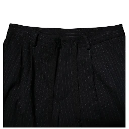Black Stripes Viscose Skinny Dress Men Pants