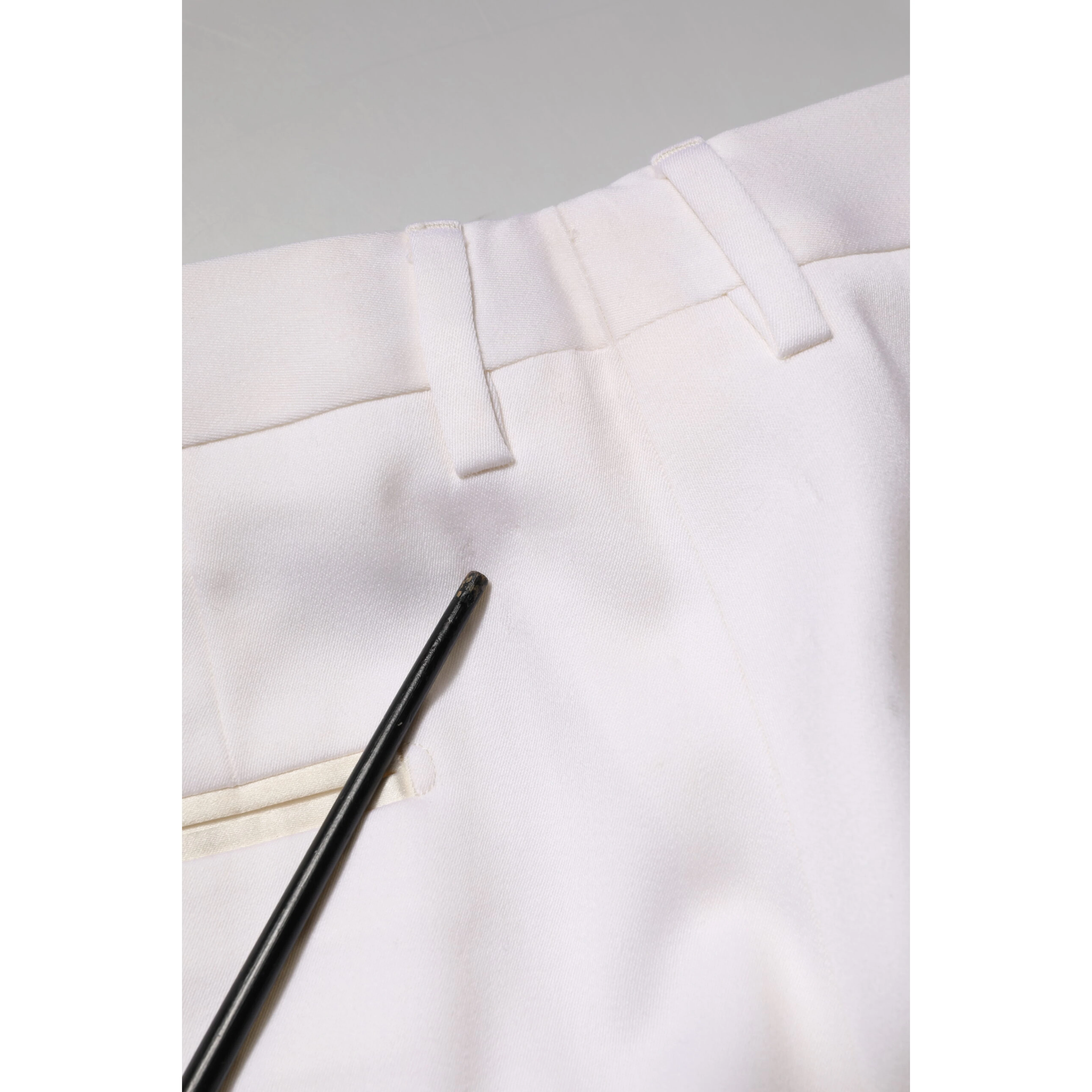 White Polyester Tapered Formal Trouser Pants
