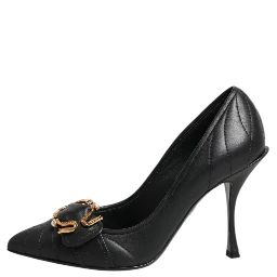Black Devotion Leather Heels Pumps Shoes