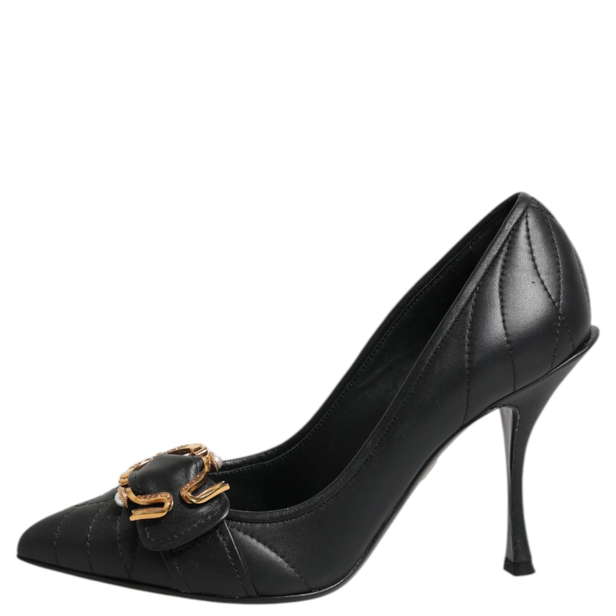 Black Devotion Leather Heels Pumps Shoes