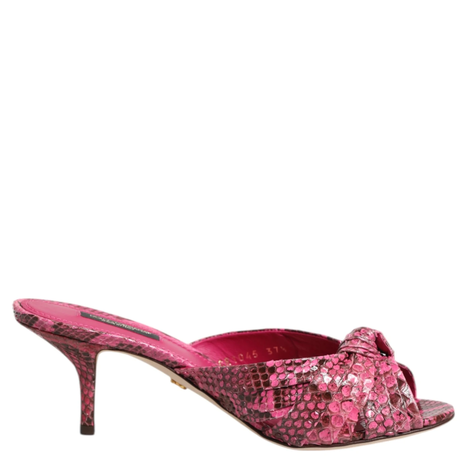Pink Leather Heels Slides Sandals Shoes