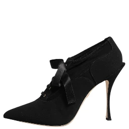 Black Lace Up Stiletto Heels Pumps Shoes