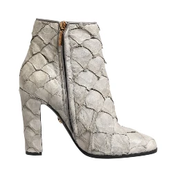 Off White Leather Heels Ankle Boots Shoes