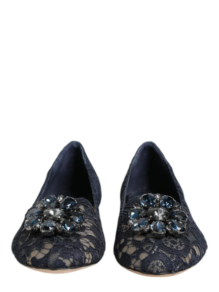 Blue Taormina Lace Crystals Flats Shoes alternative