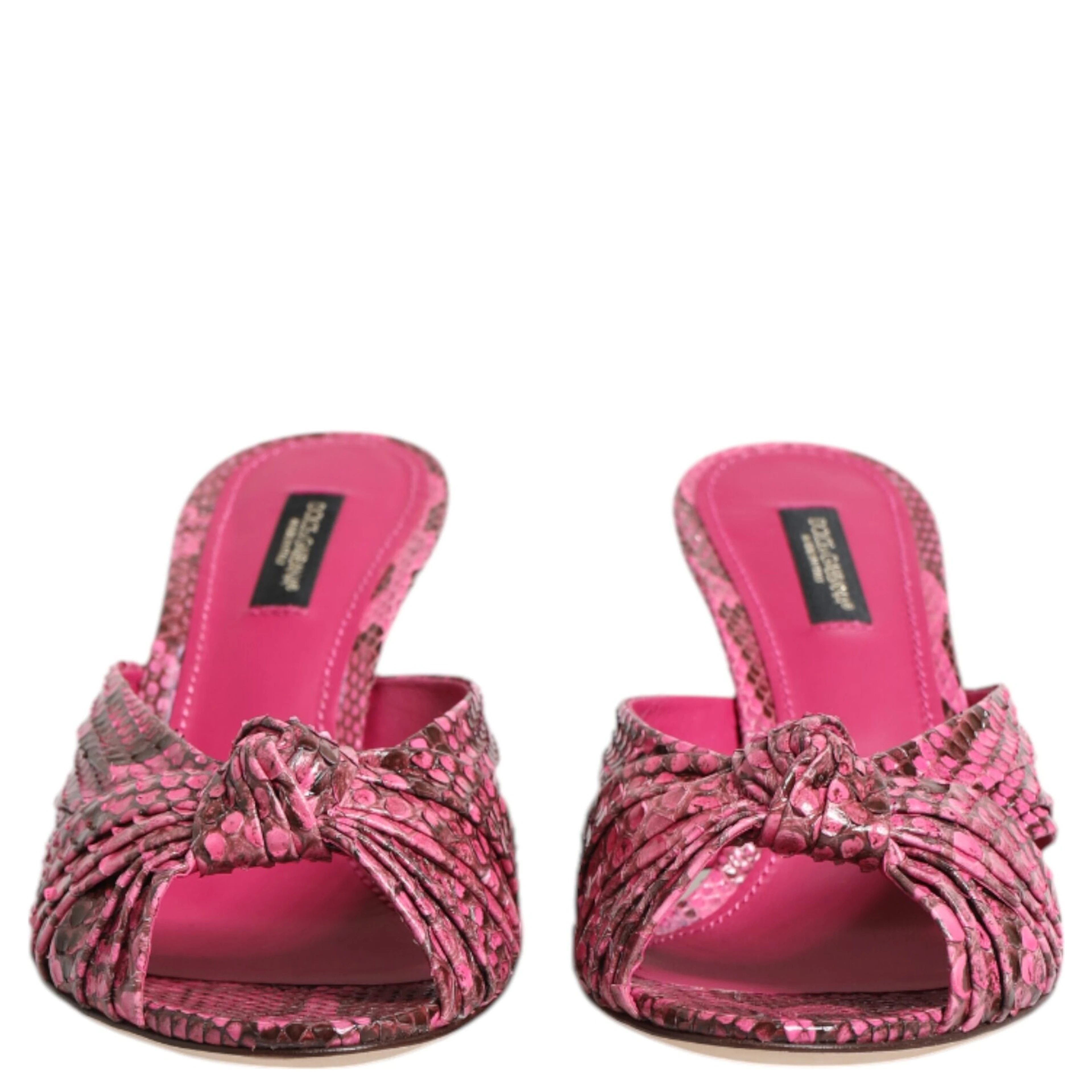 Pink Leather Heels Slides Sandals Shoes