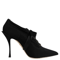 Black Lace Up Stiletto Heels Pumps Shoes