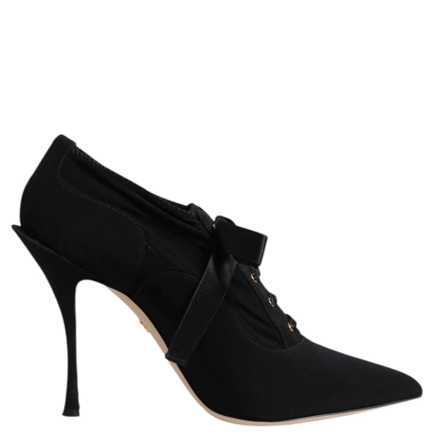 Black Lace Up Stiletto Heels Pumps Shoes