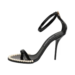 Black KEIRA Pearl Embellished Sandals Shoes