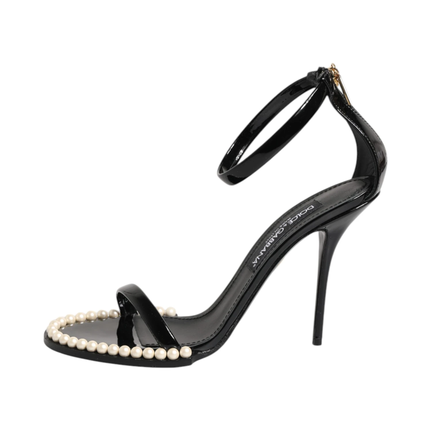Black KEIRA Pearl Embellished Sandals Shoes