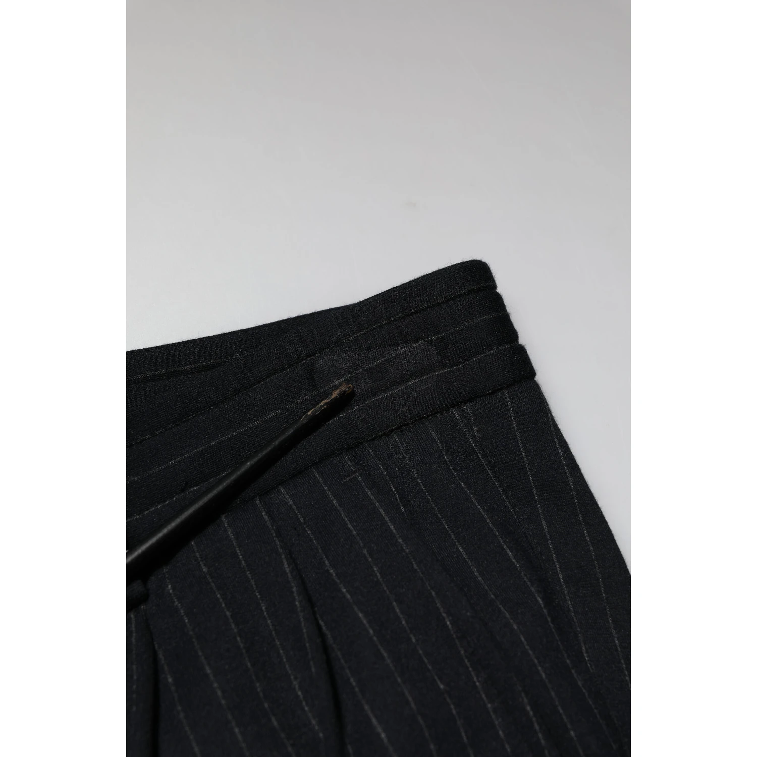 Black Stripes Viscose Skinny Dress Men Pants