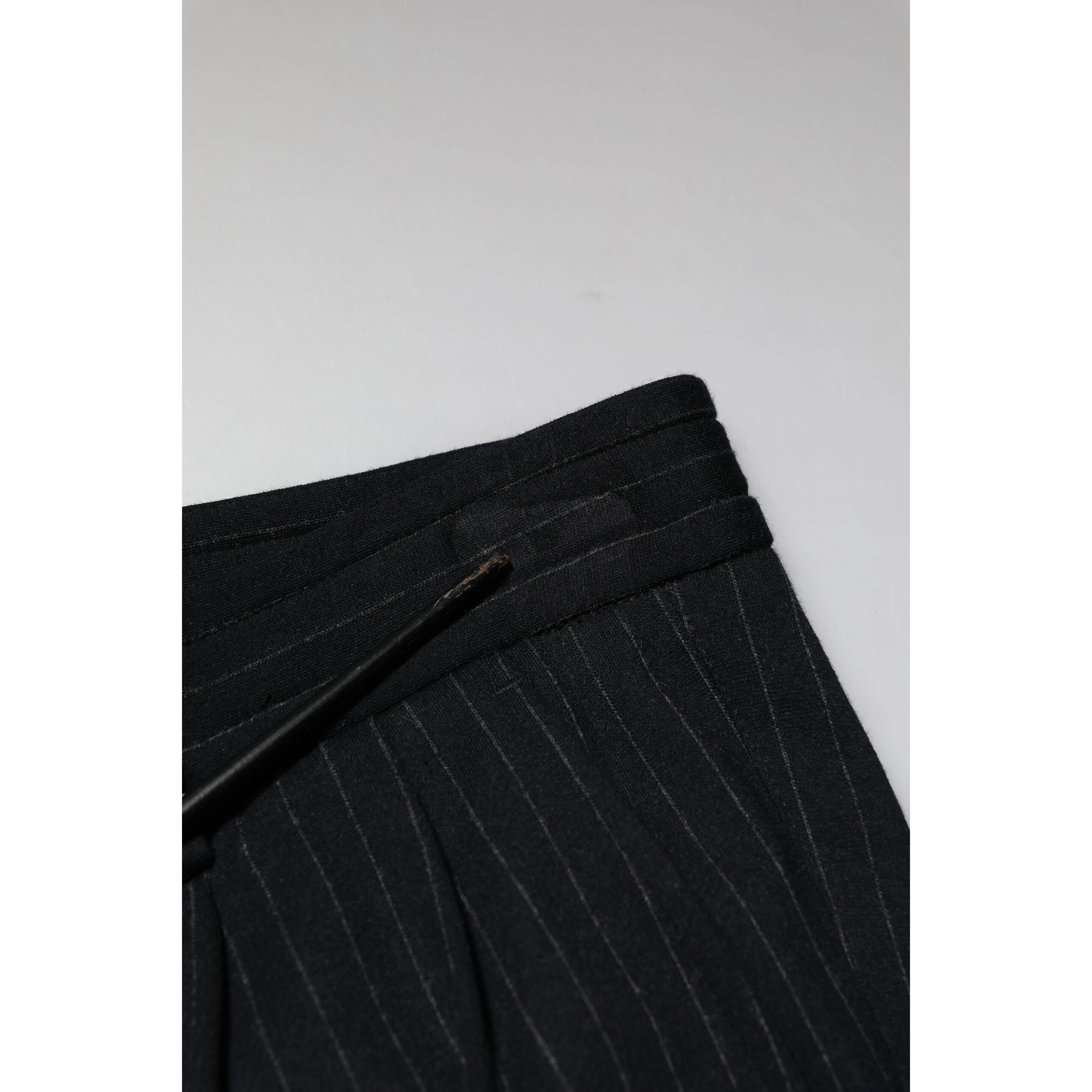 Black Stripes Viscose Skinny Dress Men Pants