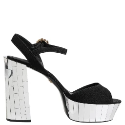 Black Crystal Ankle Strap Keira Sandal Shoes