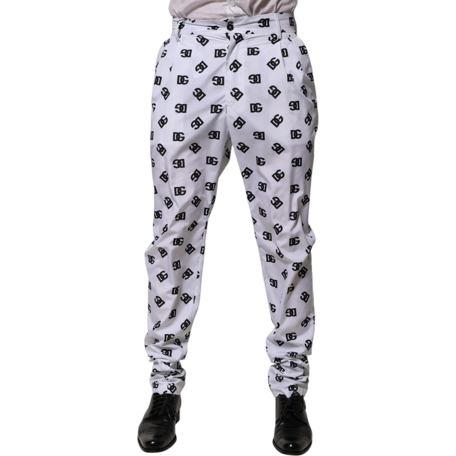 White Logo Cotton Skinny Denim Trouser Pants