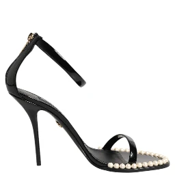 Black KEIRA Pearl Embellished Sandals Shoes