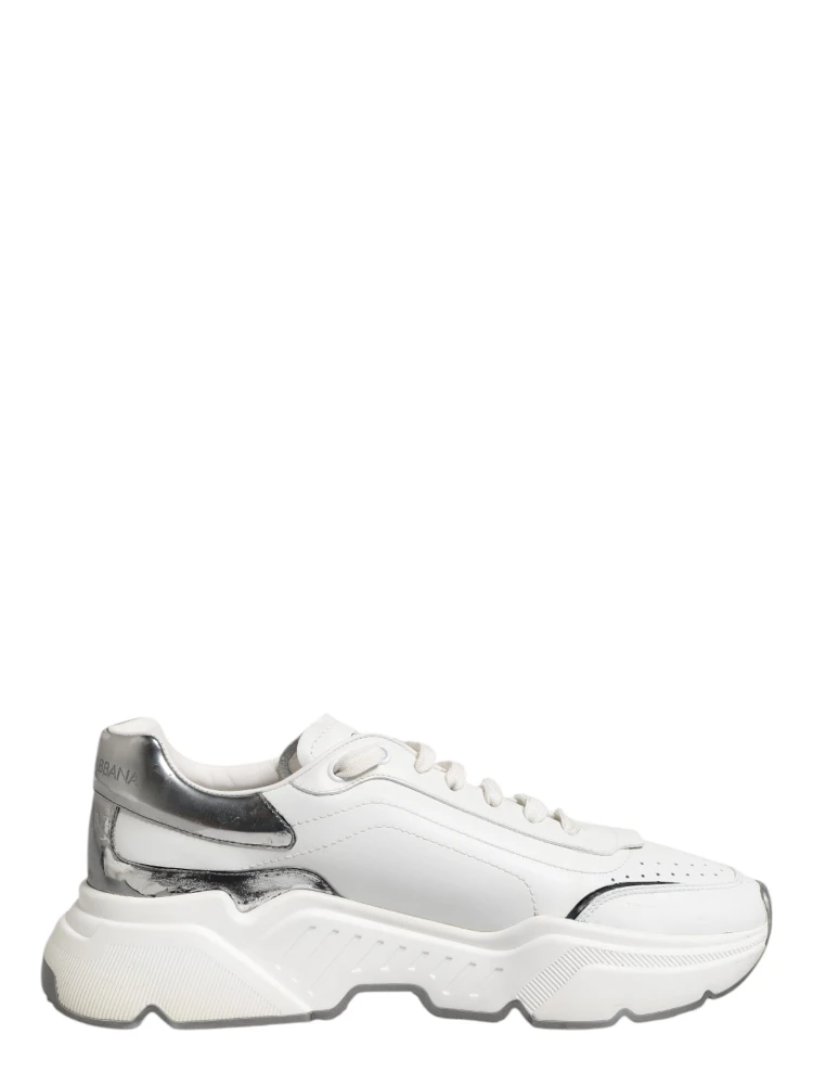 White Daymaster Leather Low Top Sneakers Shoes