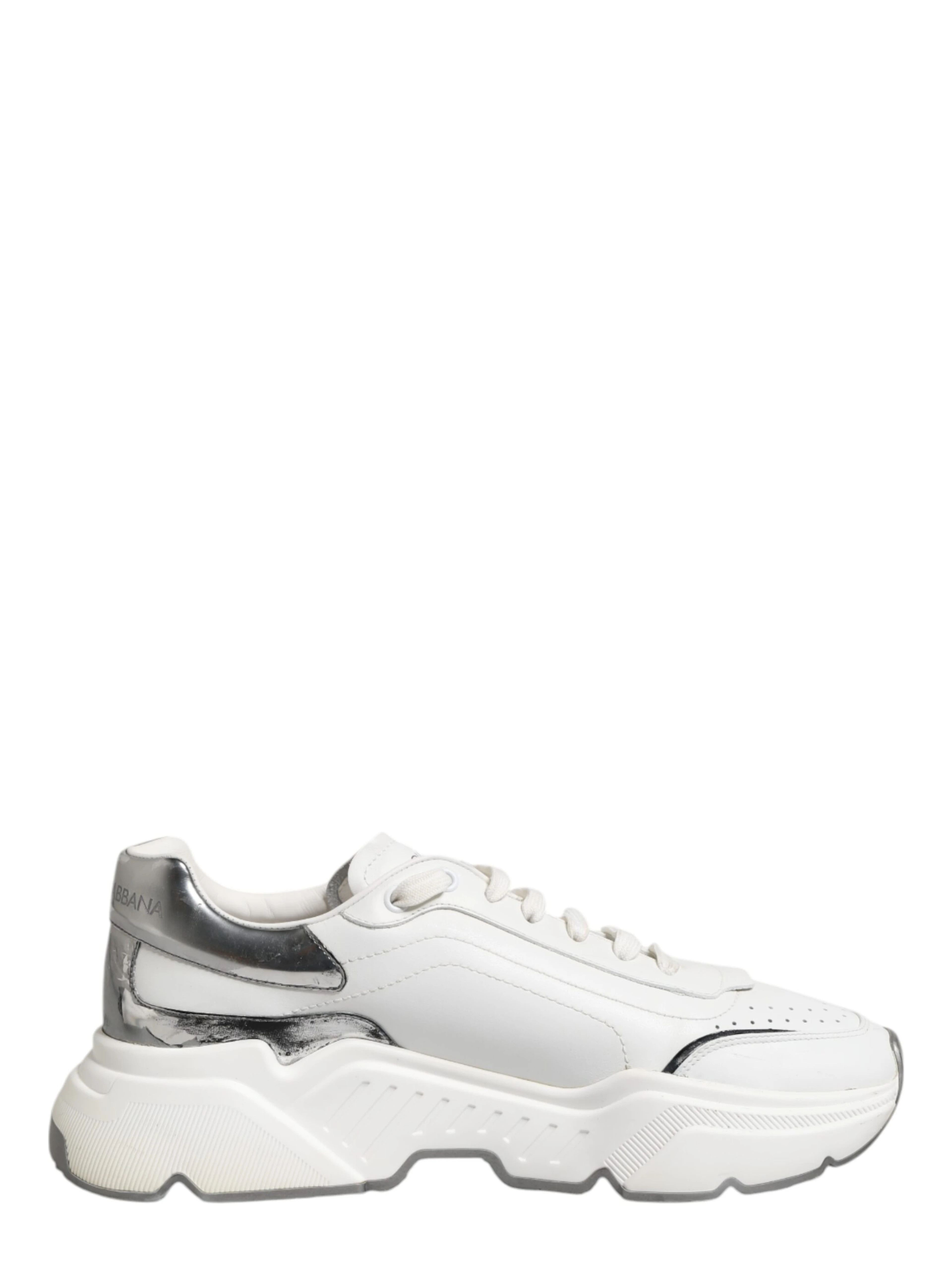 White Daymaster Leather Low Top Sneakers Shoes