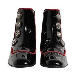 Black Jackie Buttoned Chelsea Boots Shoes