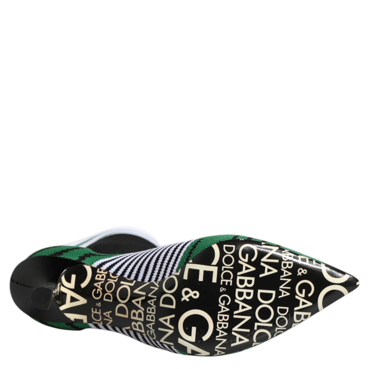 Green Stretch Sock Style Ankle Boots Shoes