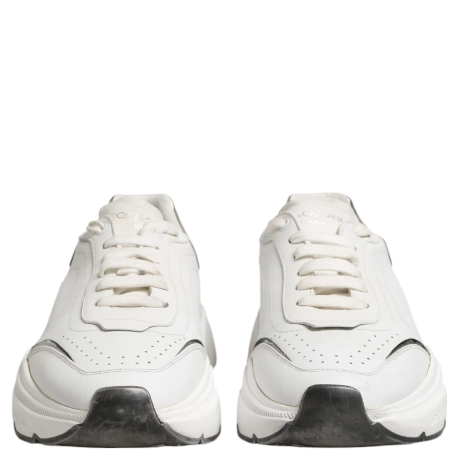 White Daymaster Leather Low Top Sneakers Shoes