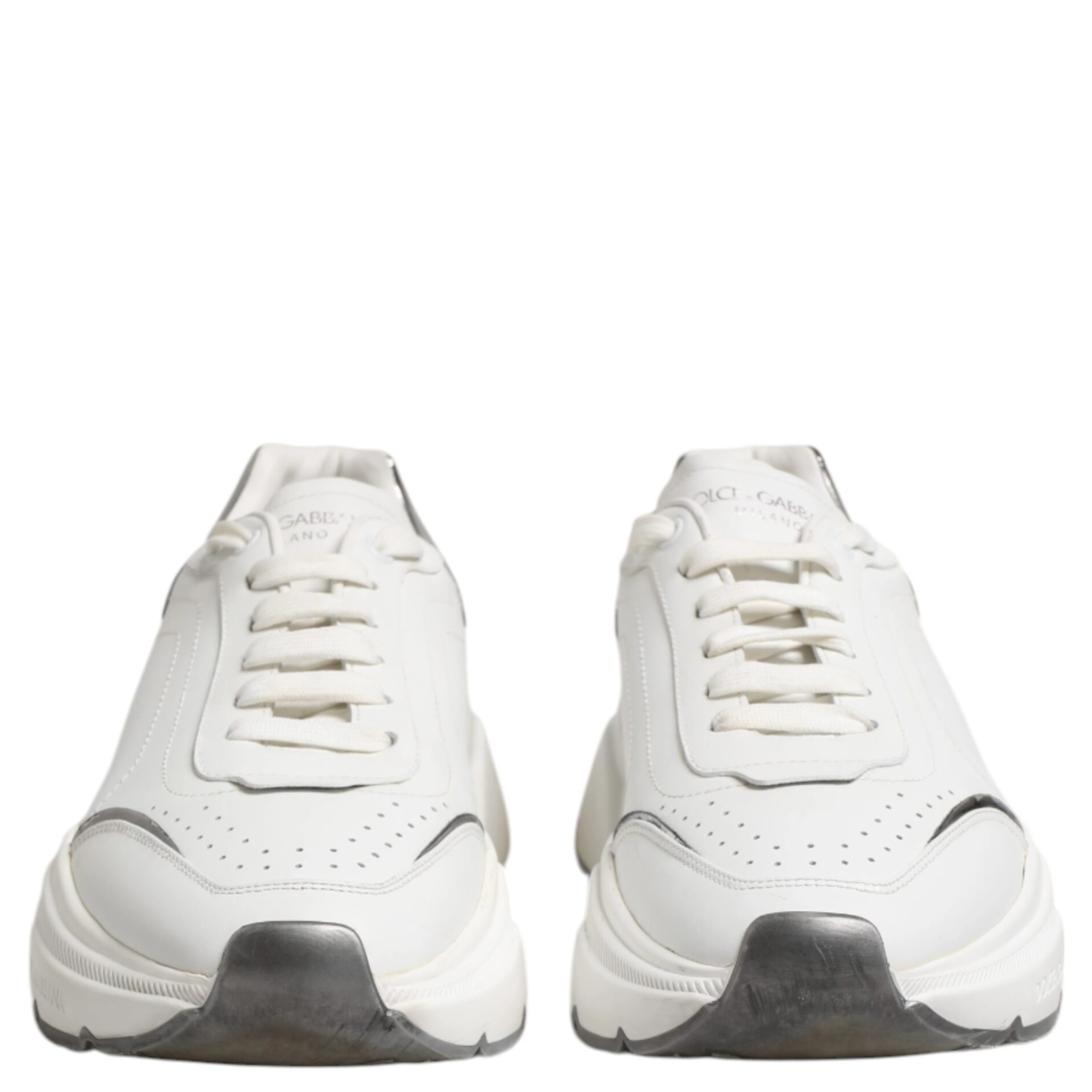 White Daymaster Leather Low Top Sneakers Shoes