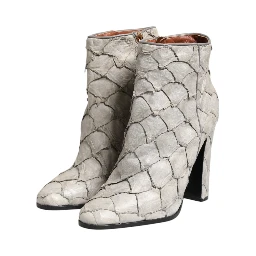 Off White Leather Heels Ankle Boots Shoes