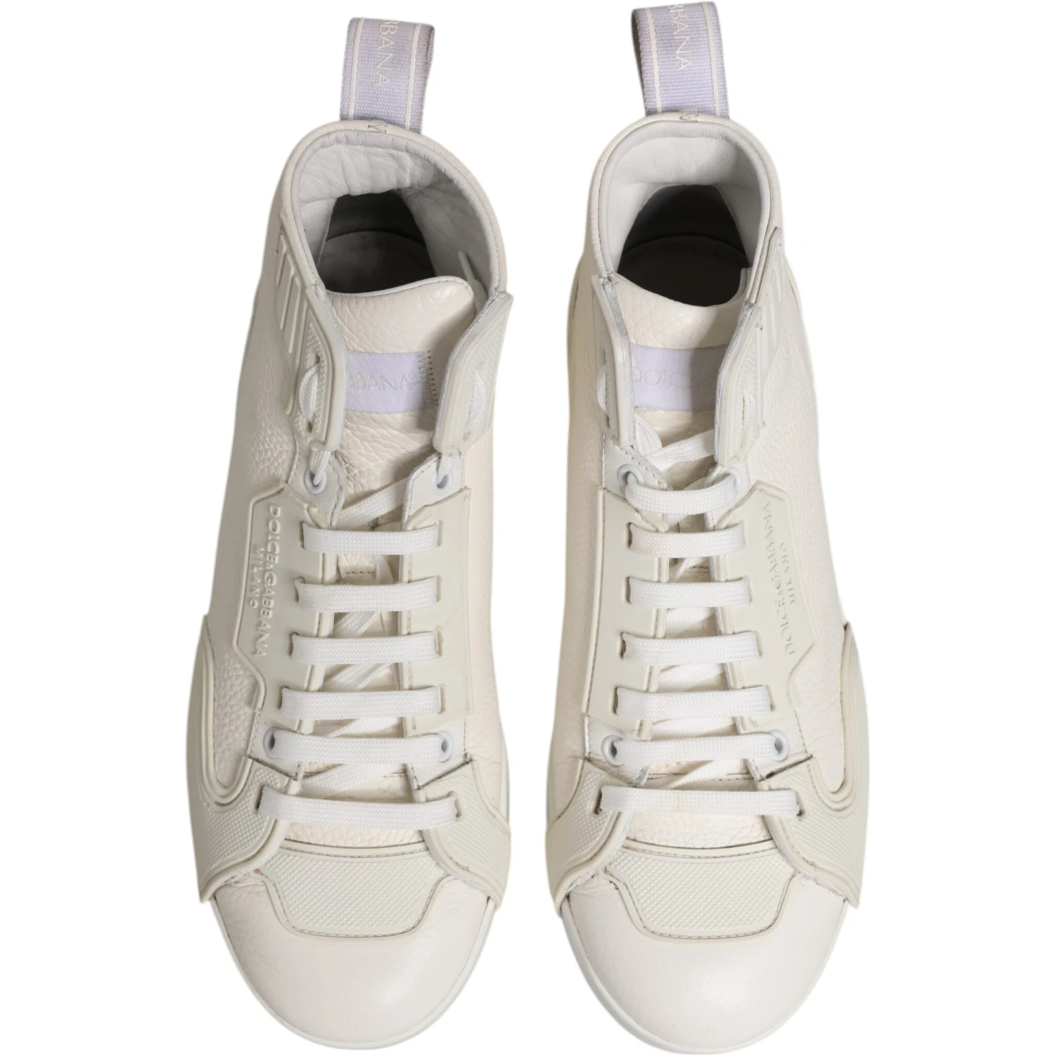 White Leather Mid Top Sneakers Shoes