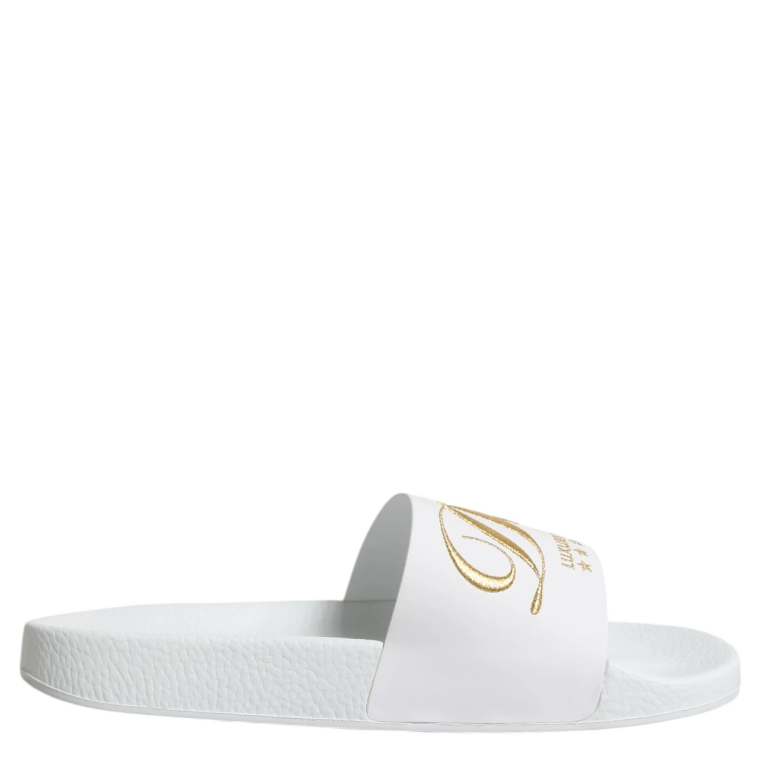 White Leather Slides Sandals Beachwear Shoes