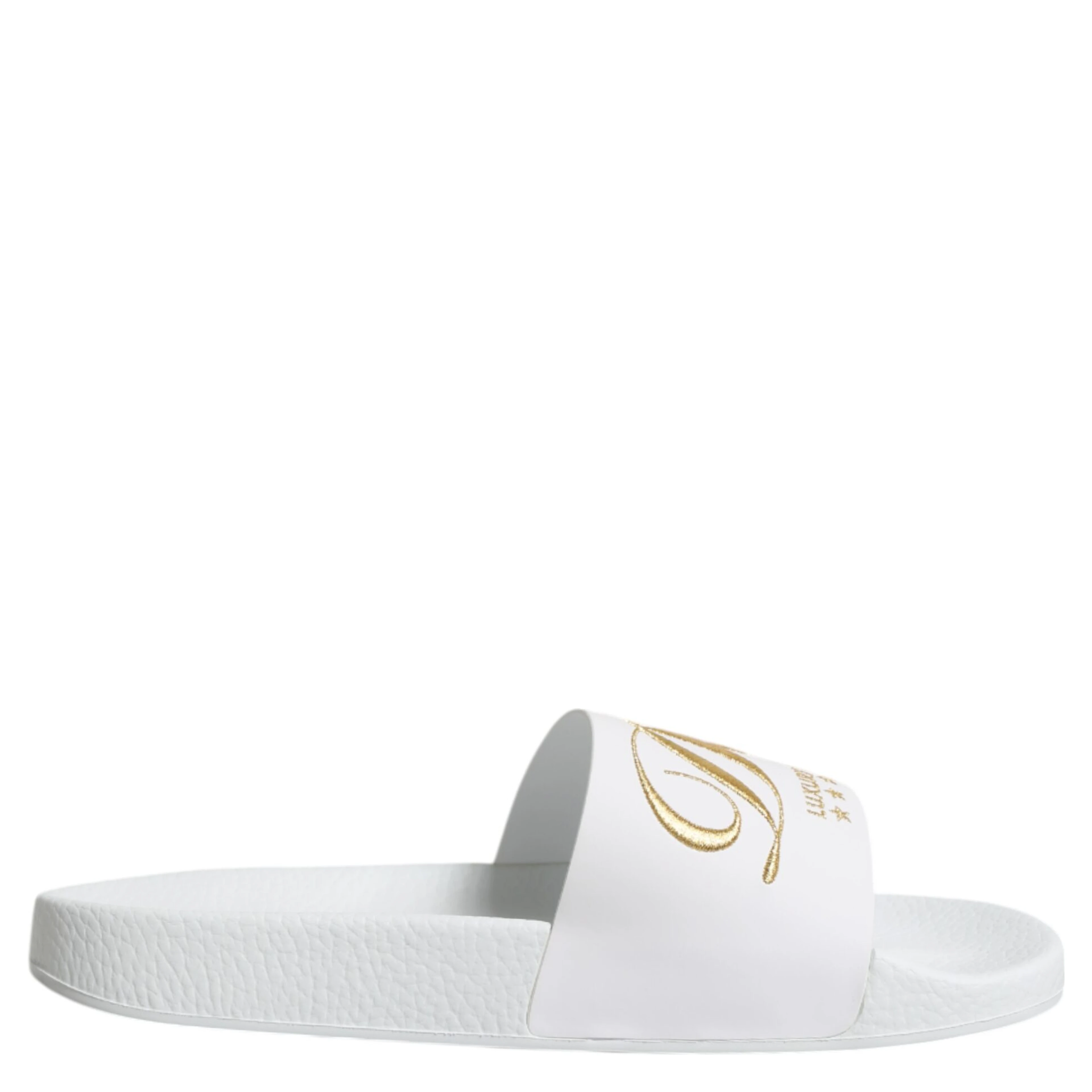 White Leather Slides Sandals Beachwear Shoes