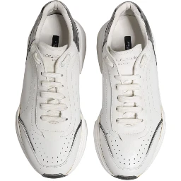 White Daymaster Leather Low Top Sneakers Shoes