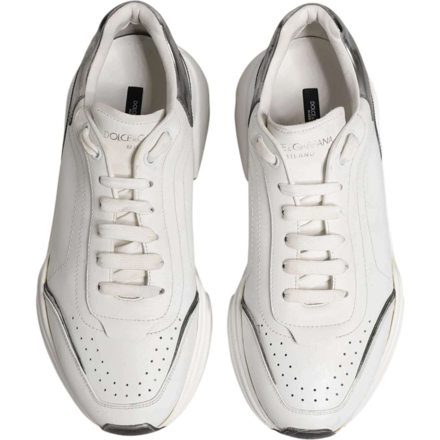 White Daymaster Leather Low Top Sneakers Shoes