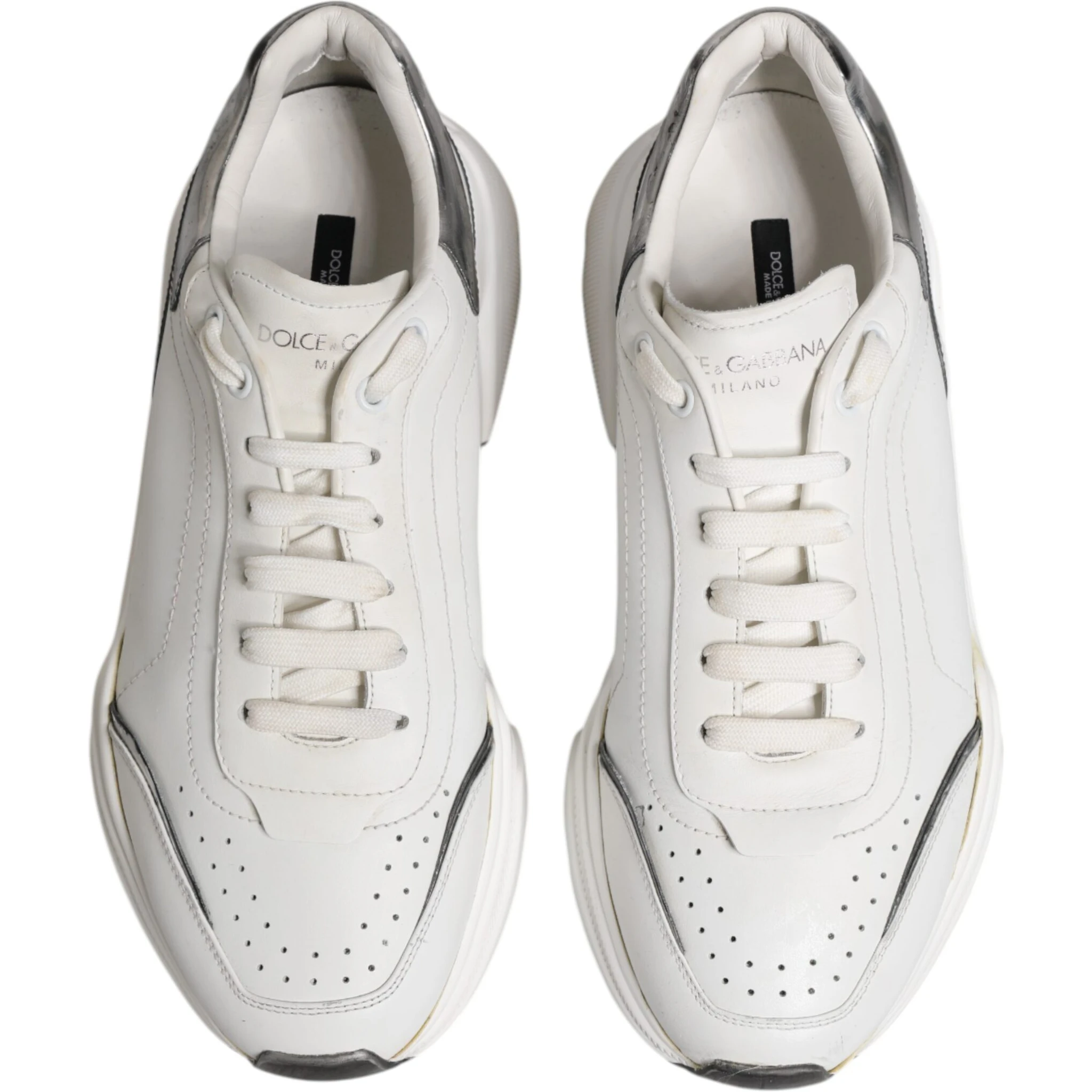 White Daymaster Leather Low Top Sneakers Shoes