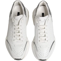 White Daymaster Leather Low Top Sneakers Shoes