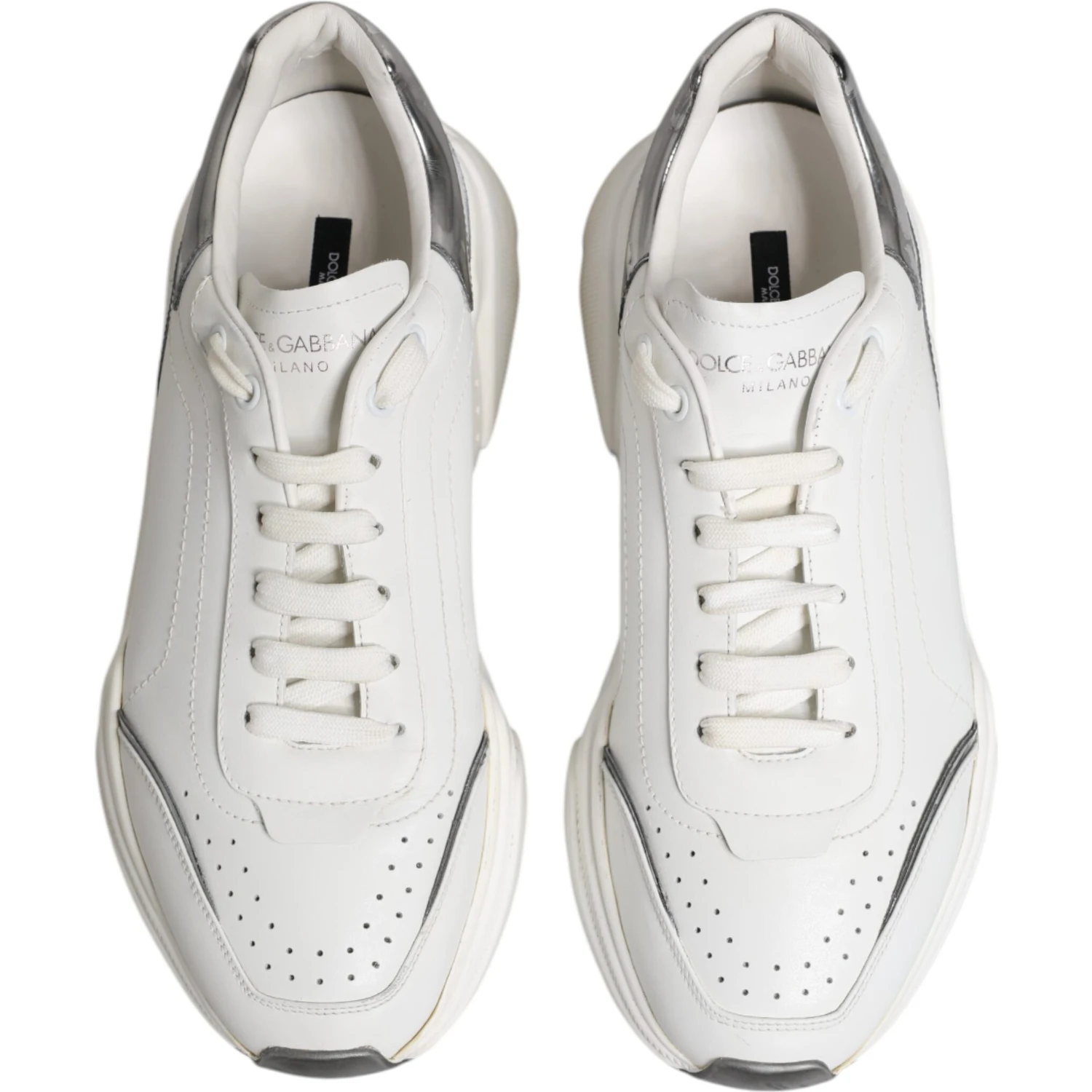 White Daymaster Leather Low Top Sneakers Shoes