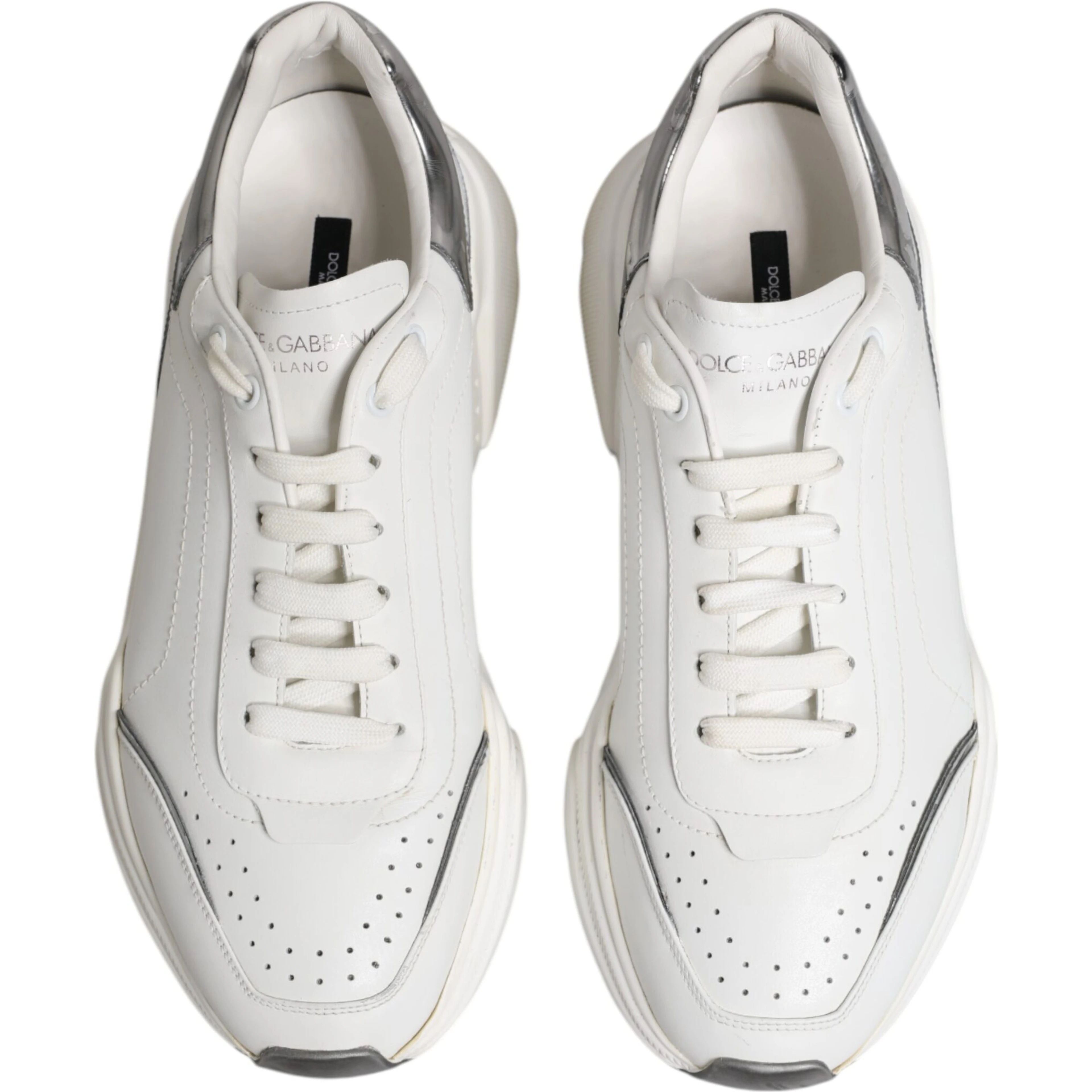 White Daymaster Leather Low Top Sneakers Shoes