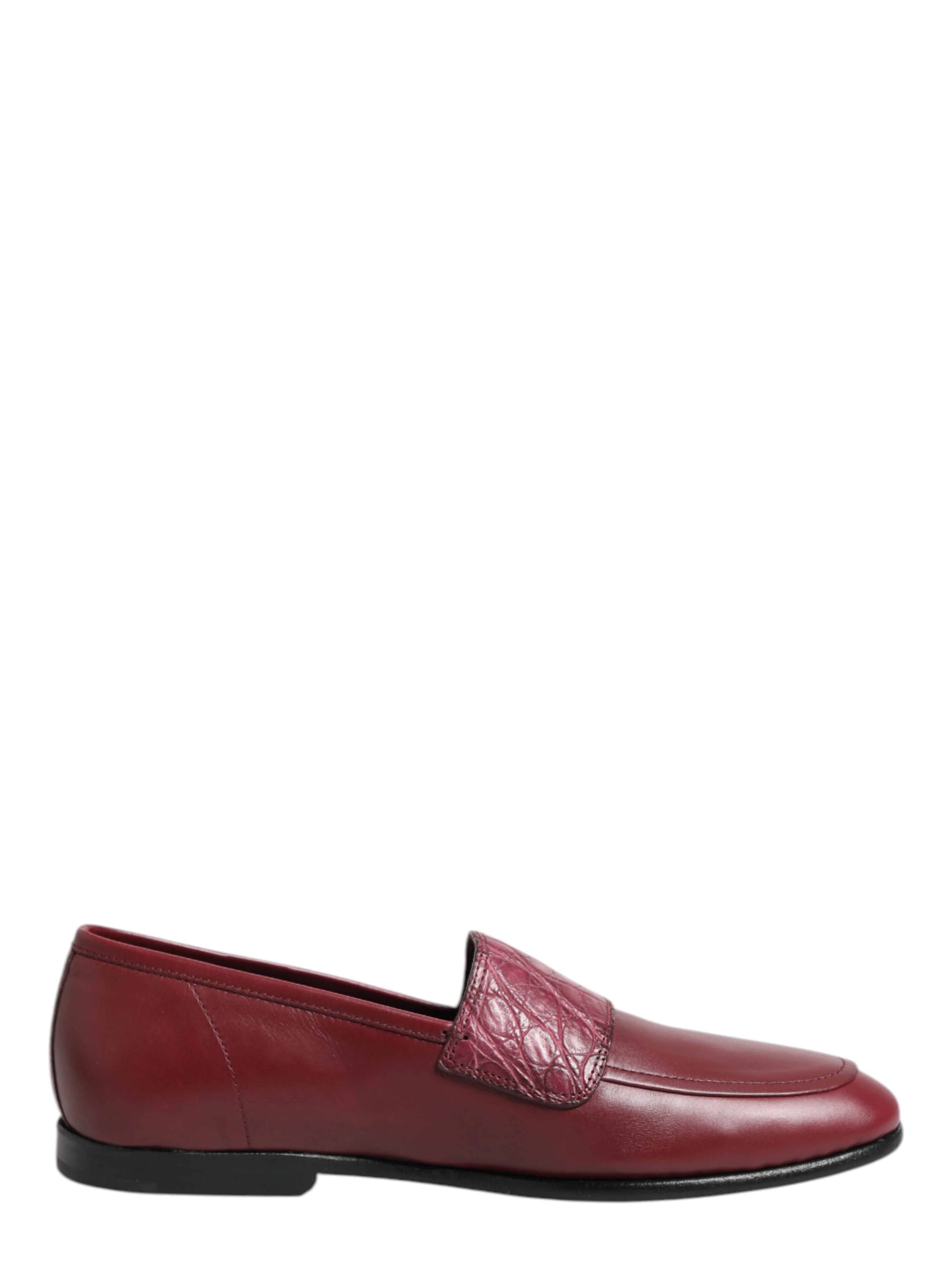 Burgundy Leather Formal Slip On Shoes