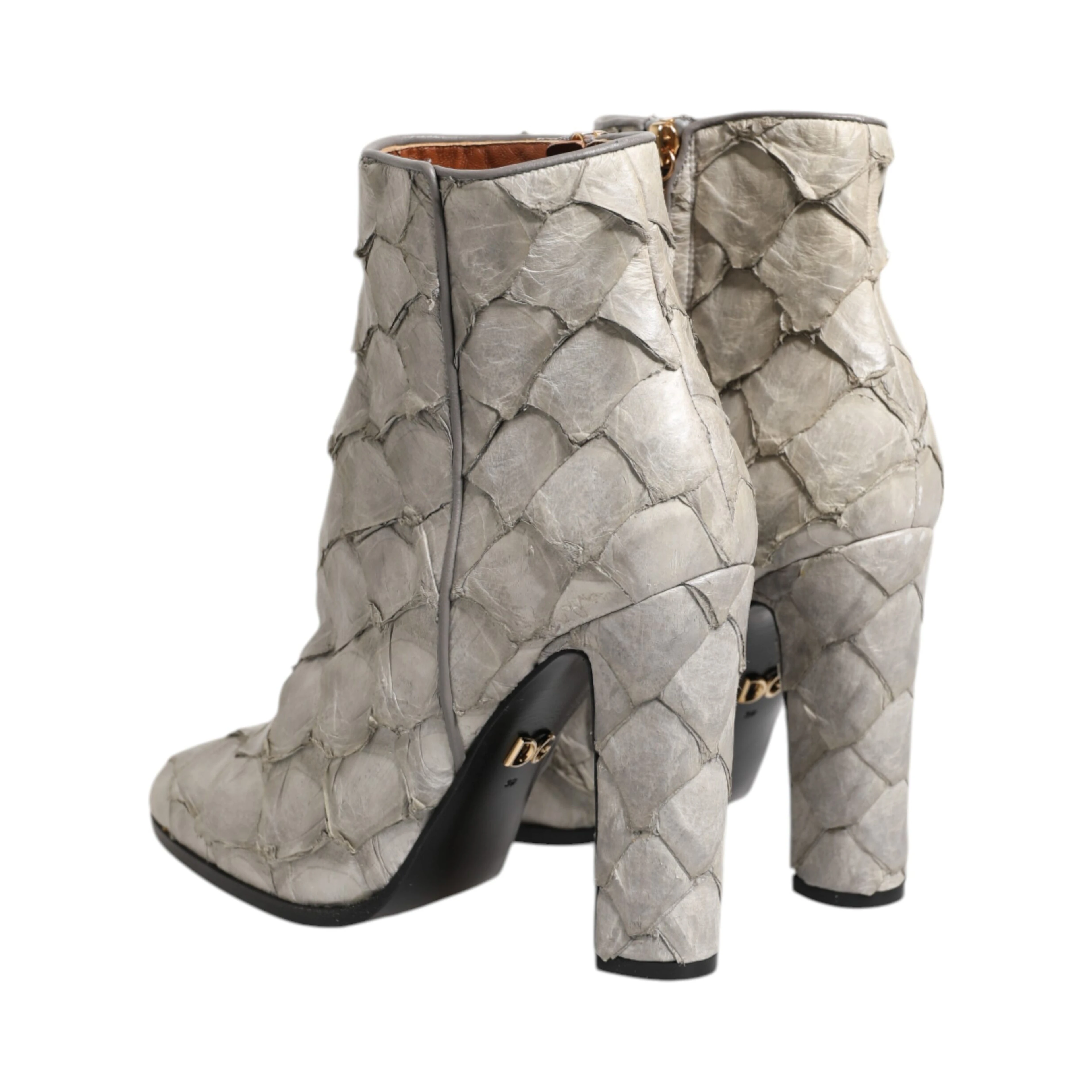 Off White Leather Heels Ankle Boots Shoes
