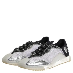 Black Silver NS1 Men Low Top Sneakers Shoes