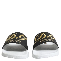 White Black Leather Sandals Beachwear Shoes