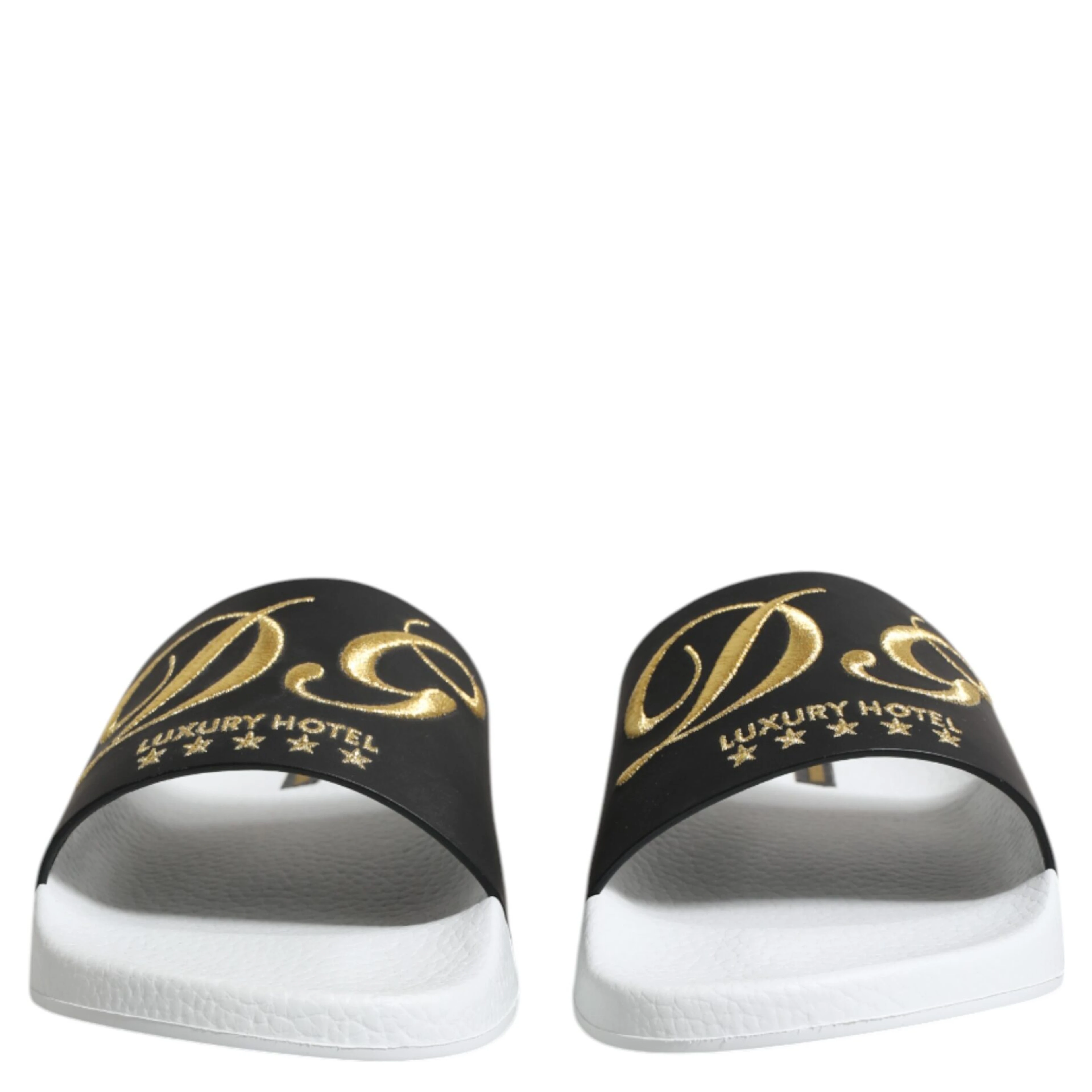 White Black Leather Sandals Beachwear Shoes
