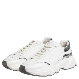 White Daymaster Leather Low Top Sneakers Shoes