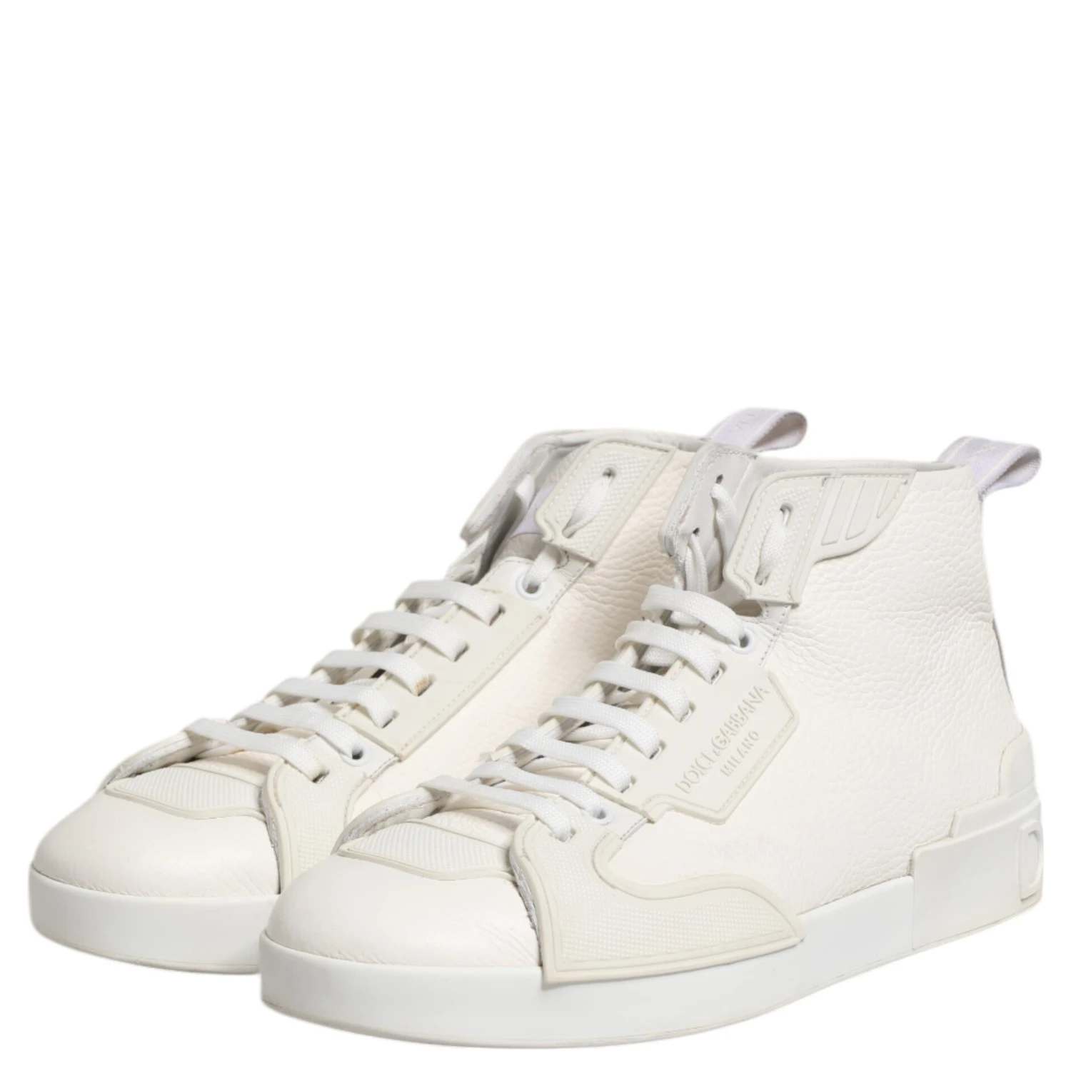White Leather Mid Top Sneakers Shoes