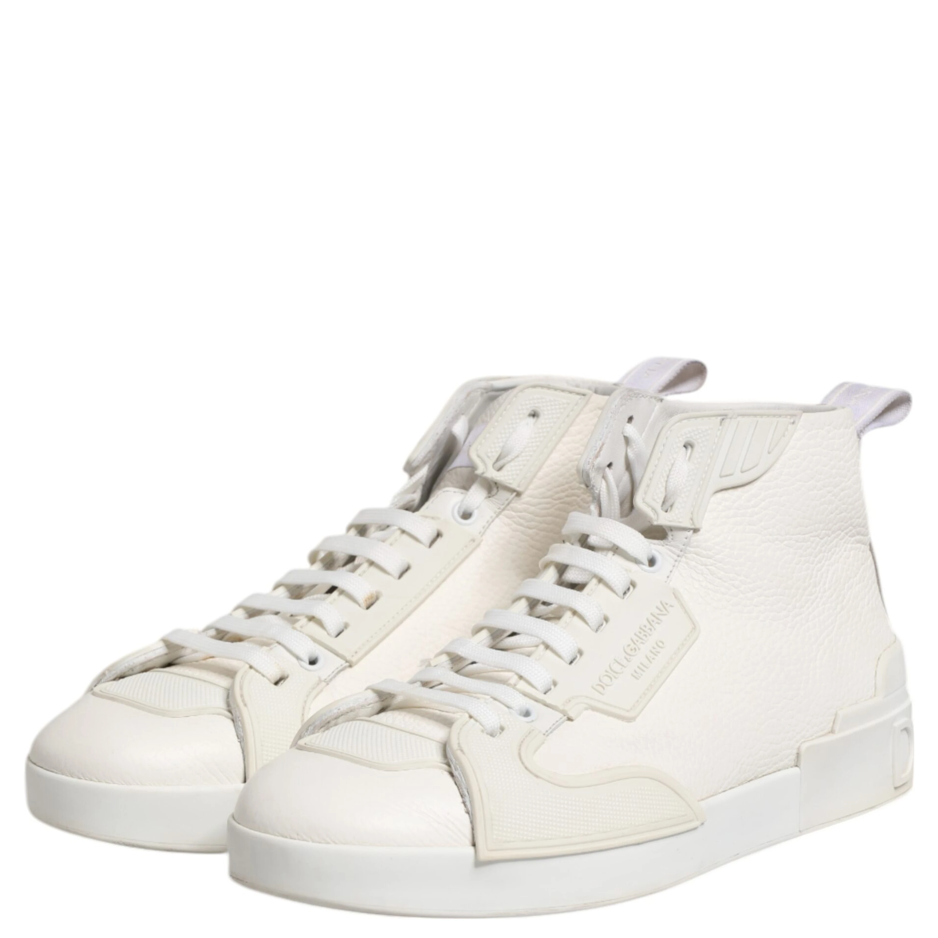 White Leather Mid Top Sneakers Shoes
