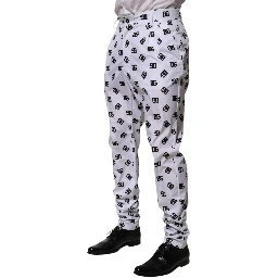 White Logo Cotton Skinny Denim Trouser Pants