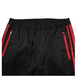 Red Stripe Cotton Logo Jogger Sweatpants Pants